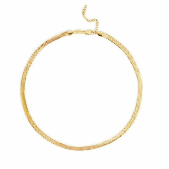 REVOLVE Jennifer Zeuner 14K Karli Chain Necklace Yellow Gold Plated Fine Jewelry - Picture 1 of 6